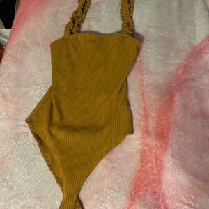 brown bodysuit